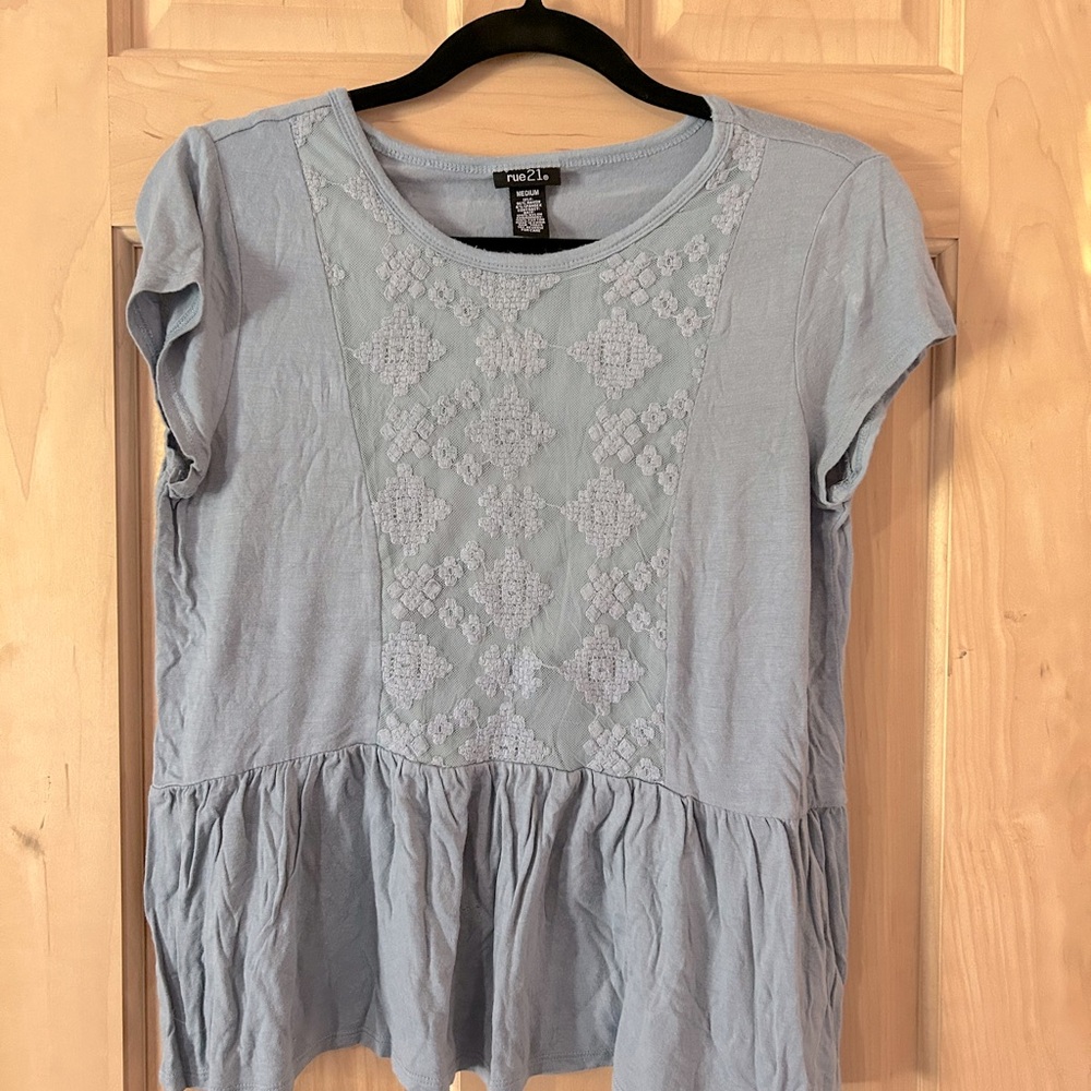 Rue21 baby blue short sleeve shirt
